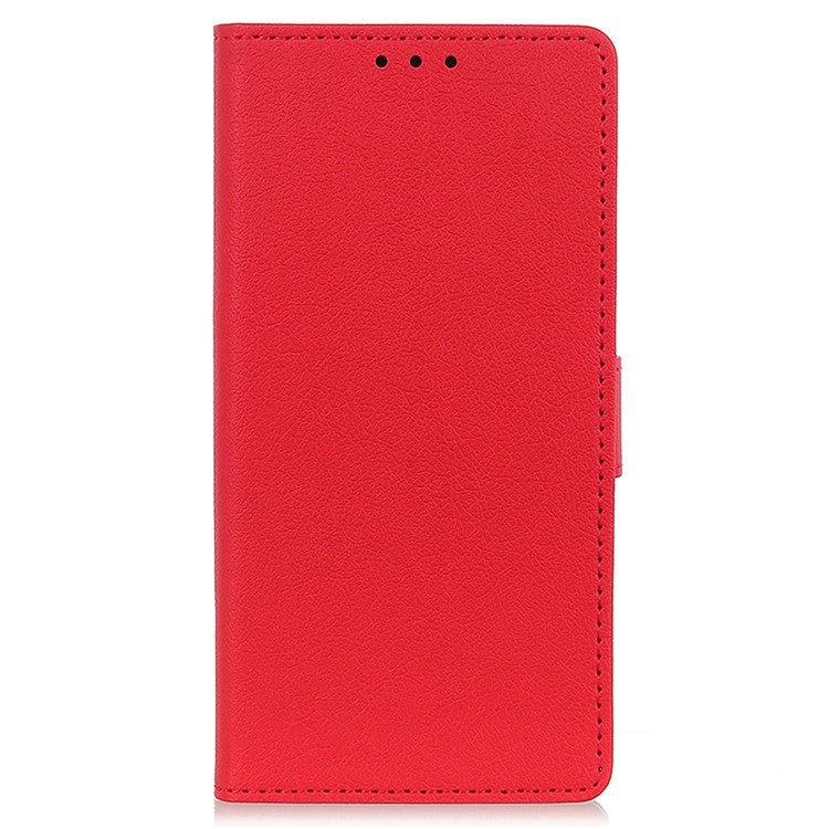 For OnePlus Nord CE 3 Lite 5G / Nord N30 5G Anti-scratch Wallet Cover Fine Textured Leather Cell Phone Stand Case - Red