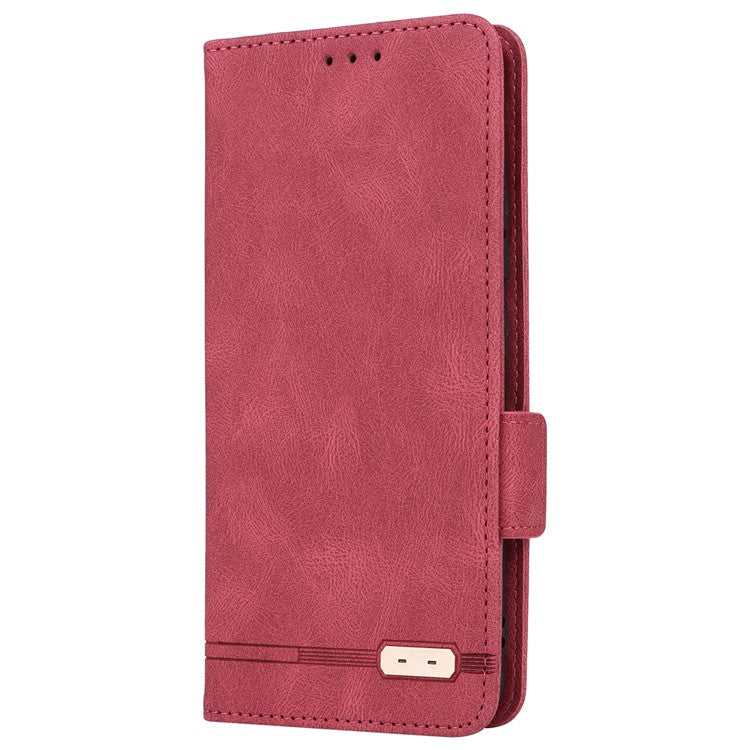 PU Leather Wallet Case for Motorola Edge 30 Fusion 5G / Moto S30 Pro 5G , Hardware Decor Stand Folio Phone Cover - Rose