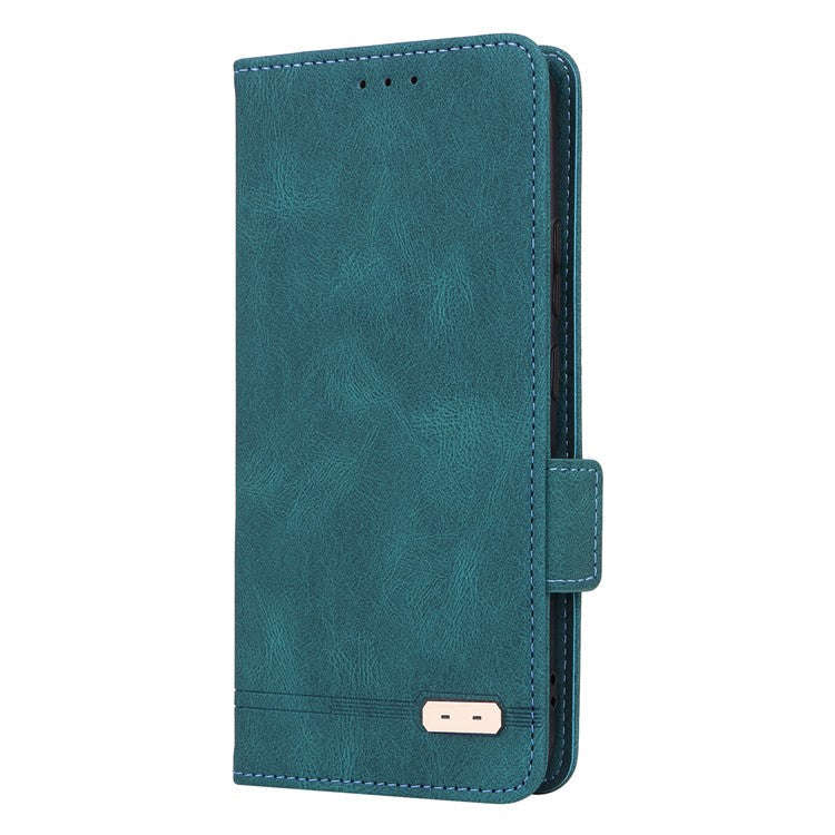 PU Leather Wallet Case for Motorola Edge 30 Fusion 5G / Moto S30 Pro 5G , Hardware Decor Stand Folio Phone Cover - Blue