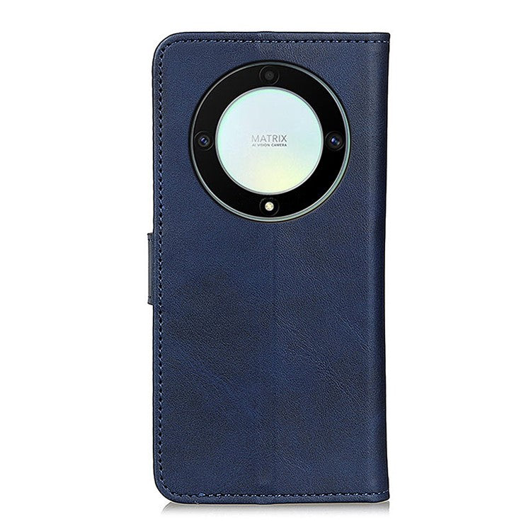 For Honor X9a 5G / X40 5G / Magic5 Lite 5G Phone Case Cowhide Texture Leather Wallet Stand Full Protection Phone Cover - Blue