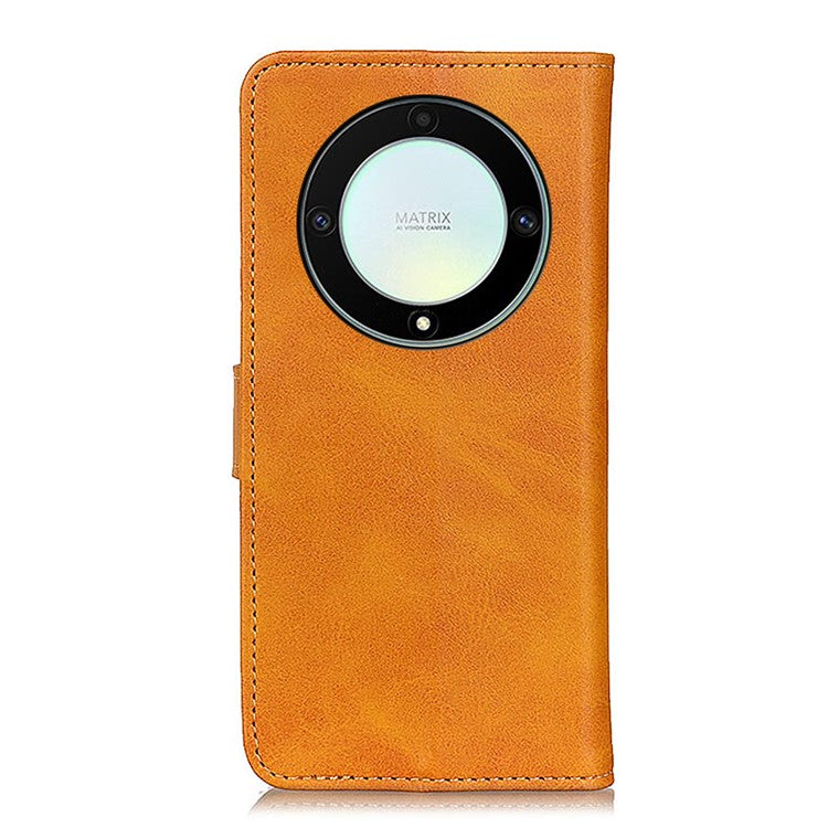 For Honor X9a 5G / X40 5G / Magic5 Lite 5G Phone Case Cowhide Texture Leather Wallet Stand Full Protection Phone Cover - Brown