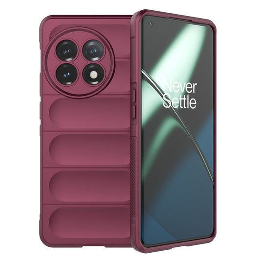 For OnePlus 11 5G Anti-scratch TPU Phone Case Rugged Back Protective Cell Phone Cover - Wine Red