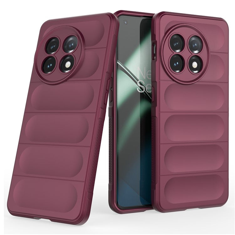 For OnePlus 11 5G Anti-scratch TPU Phone Case Rugged Back Protective Cell Phone Cover - Wine Red