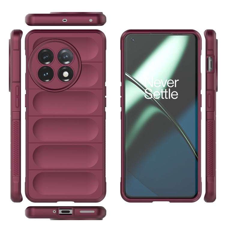 For OnePlus 11 5G Anti-scratch TPU Phone Case Rugged Back Protective Cell Phone Cover - Wine Red