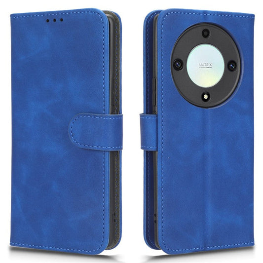 For Honor X40 5G / X9a 5G / Magic5 Lite 5G Full Protection Mobile Phone Case Skin-touch Stand Flip Leather Wallet Phone Cover - Blue
