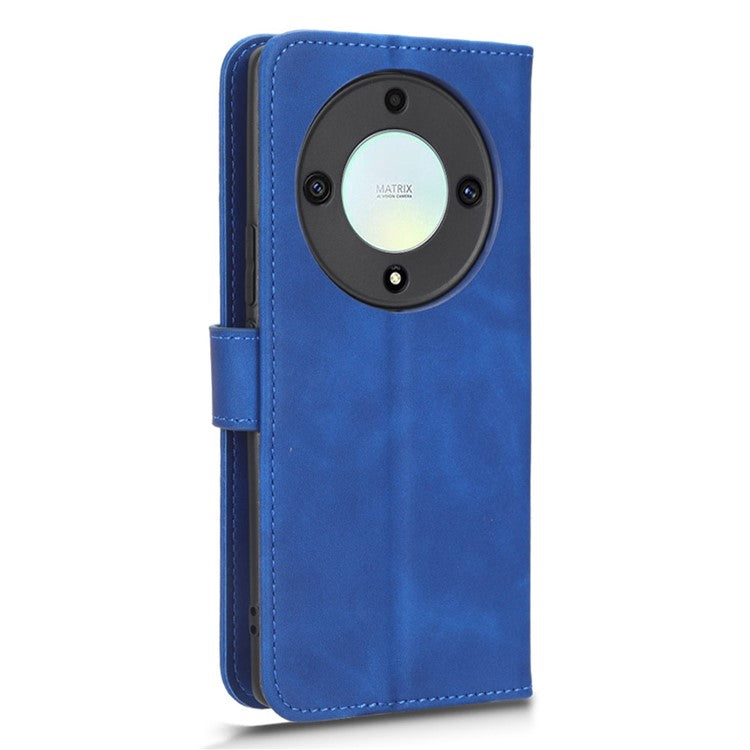 For Honor X40 5G / X9a 5G / Magic5 Lite 5G Full Protection Mobile Phone Case Skin-touch Stand Flip Leather Wallet Phone Cover - Blue