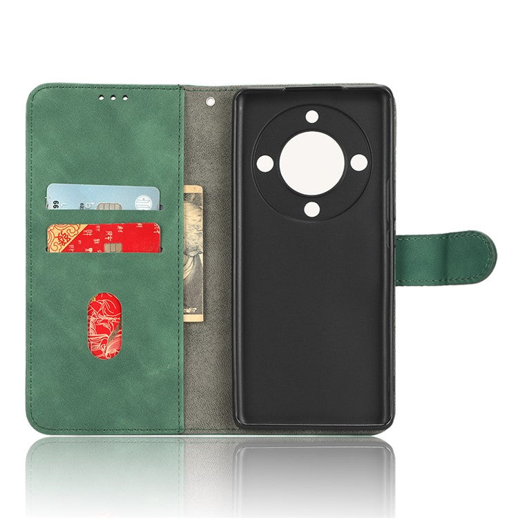 For Honor X40 5G / X9a 5G / Magic5 Lite 5G Full Protection Mobile Phone Case Skin-touch Stand Flip Leather Wallet Phone Cover - Green