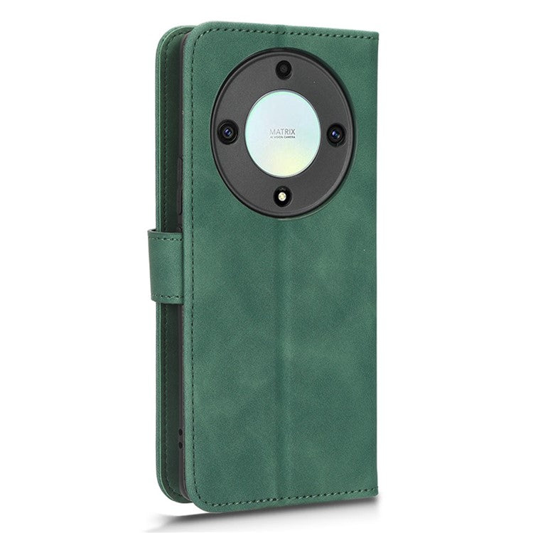 For Honor X40 5G / X9a 5G / Magic5 Lite 5G Full Protection Mobile Phone Case Skin-touch Stand Flip Leather Wallet Phone Cover - Green