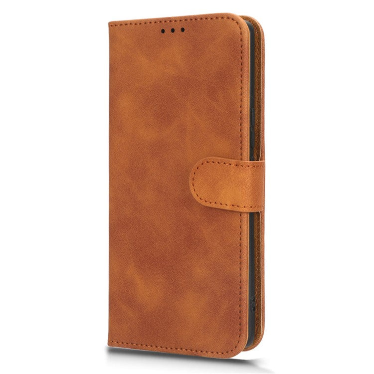 For Honor X40 5G / X9a 5G / Magic5 Lite 5G Full Protection Mobile Phone Case Skin-touch Stand Flip Leather Wallet Phone Cover - Brown