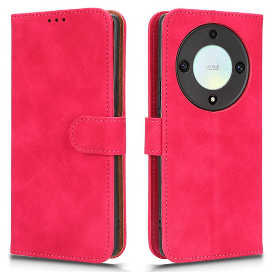 For Honor X40 5G / X9a 5G / Magic5 Lite 5G Full Protection Mobile Phone Case Skin-touch Stand Flip Leather Wallet Phone Cover - Rose