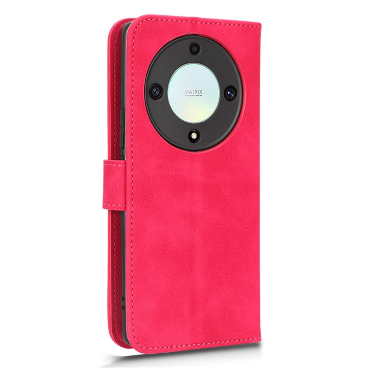 For Honor X40 5G / X9a 5G / Magic5 Lite 5G Full Protection Mobile Phone Case Skin-touch Stand Flip Leather Wallet Phone Cover - Rose