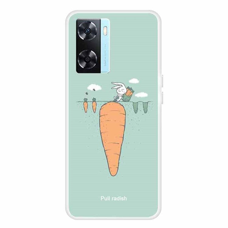Phone TPU Case for Oppo A57s 4G / A77 4G / A57 4G Pattern Printing Anti-scratch Mobile Phone Cover - Radish and Rabbit