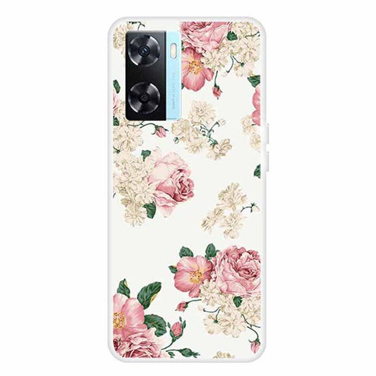 Phone TPU Case for Oppo A57s 4G / A77 4G / A57 4G Pattern Printing Anti-scratch Mobile Phone Cover - Flowers