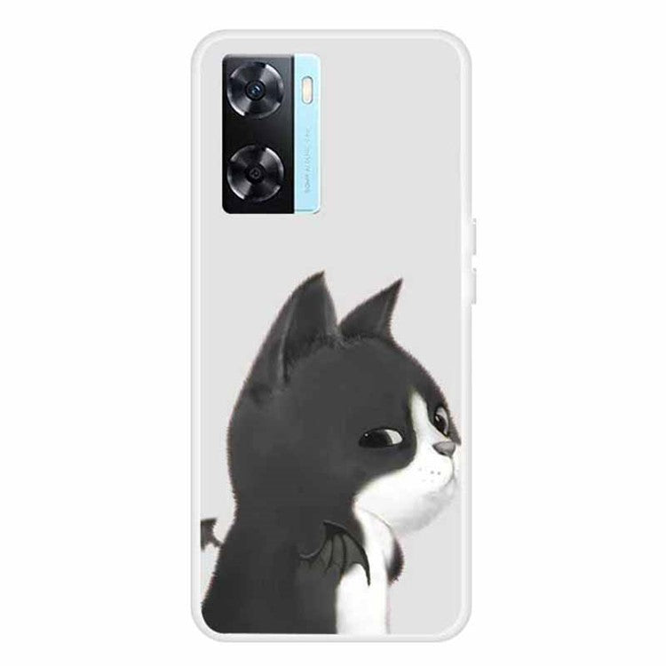 Phone TPU Case for Oppo A57s 4G / A77 4G / A57 4G Pattern Printing Anti-scratch Mobile Phone Cover - Cat