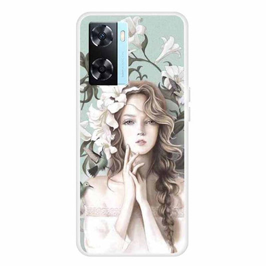 Phone TPU Case for Oppo A57s 4G / A77 4G / A57 4G Pattern Printing Anti-scratch Mobile Phone Cover - Girl