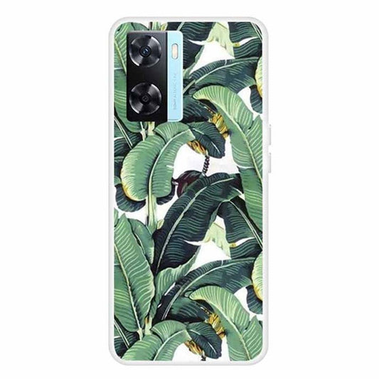 Phone TPU Case for Oppo A57s 4G / A77 4G / A57 4G Pattern Printing Anti-scratch Mobile Phone Cover - Banana Leaves