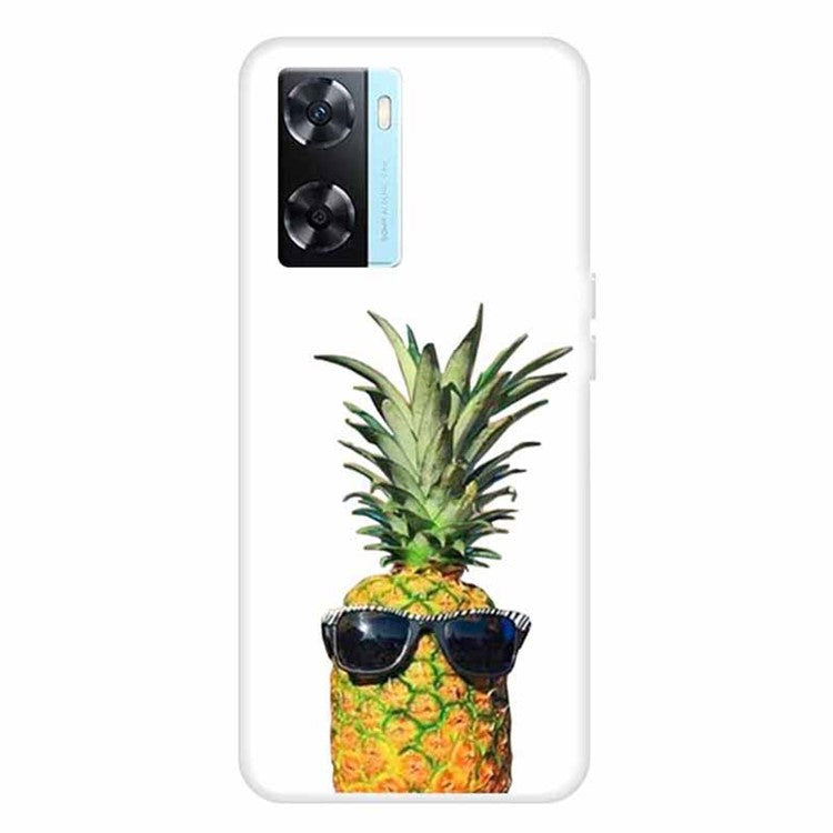Phone TPU Case for Oppo A57s 4G / A77 4G / A57 4G Pattern Printing Anti-scratch Mobile Phone Cover - Glasses of Pineapple