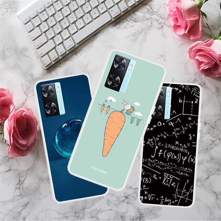 Phone TPU Case for Oppo A57s 4G / A77 4G / A57 4G Pattern Printing Anti-scratch Mobile Phone Cover - Butterfly Flower