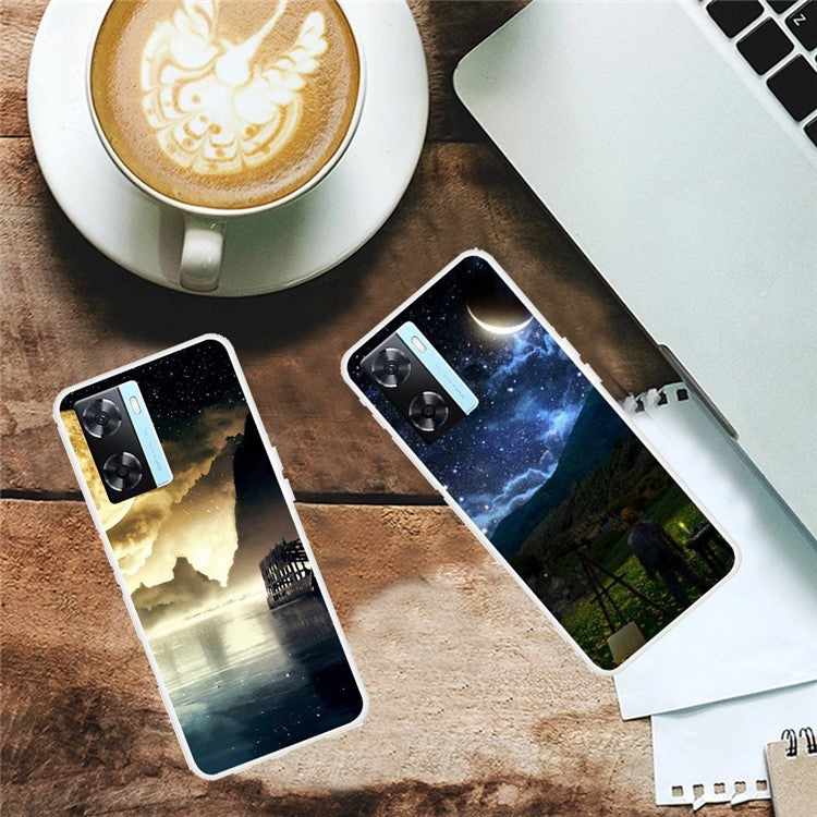 Phone TPU Case for Oppo A57s 4G / A77 4G / A57 4G Pattern Printing Anti-scratch Mobile Phone Cover - Butterfly Flower