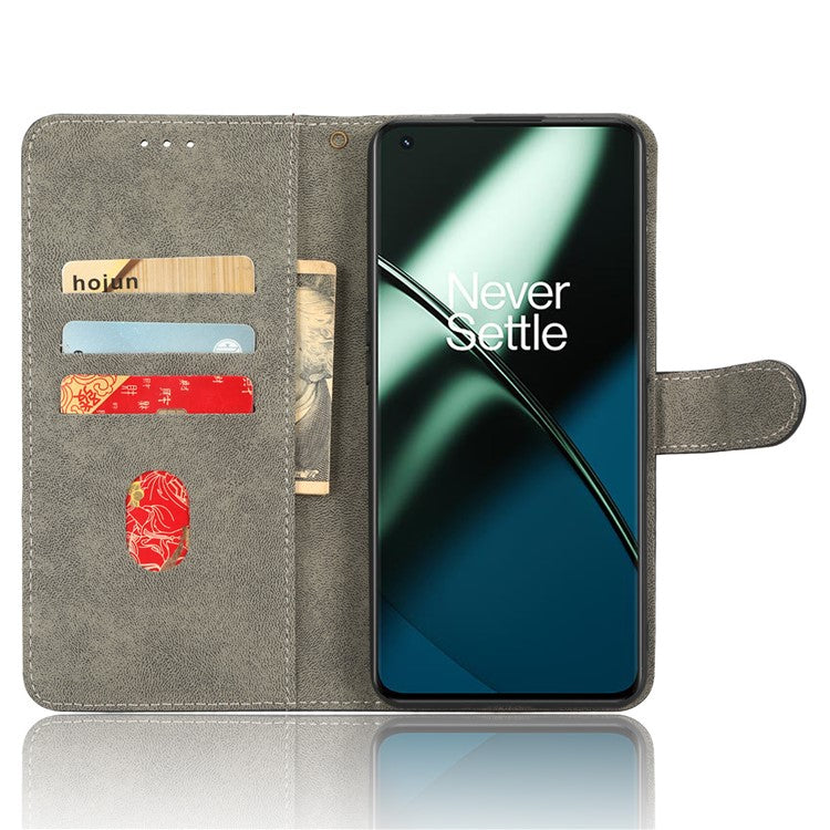 PU Leather Phone Case For OnePlus 11 5G Wallet Stand Protective Flip Phone Cover with RFID Blocking Protection - Brown