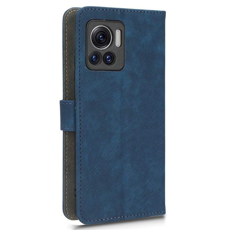 For Motorola Edge 30 Ultra 5G / Edge X30 Pro RFID Blocking Phone Case Stand PU Leather Phone Wallet Cover - Blue