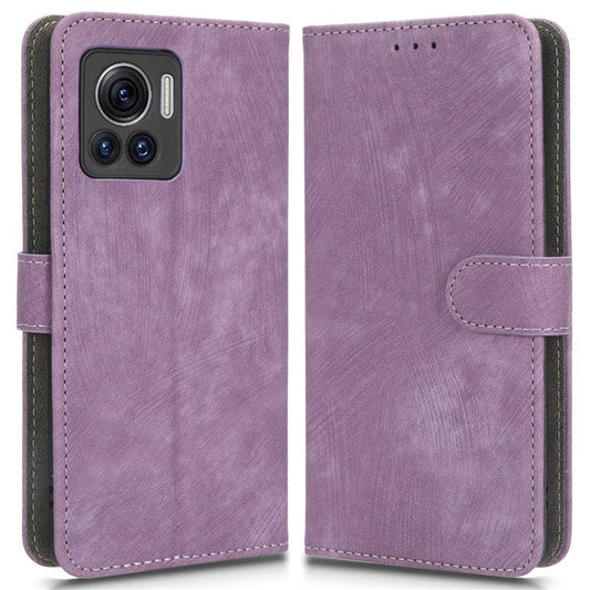 For Motorola Edge 30 Ultra 5G / Edge X30 Pro RFID Blocking Phone Case Stand PU Leather Phone Wallet Cover - Purple