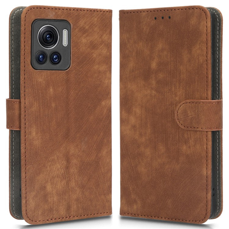 For Motorola Edge 30 Ultra 5G / Edge X30 Pro RFID Blocking Phone Case Stand PU Leather Phone Wallet Cover - Brown