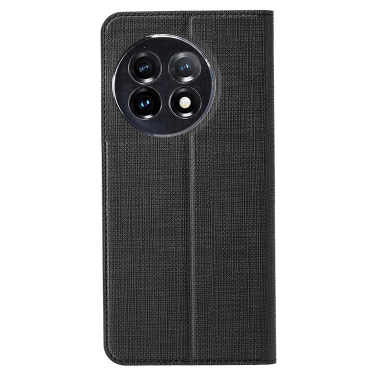 VILI DMX Series for OnePlus 11 5G PU Leather Phone Case Card Slots Mobile Phone Stand Cover - Black