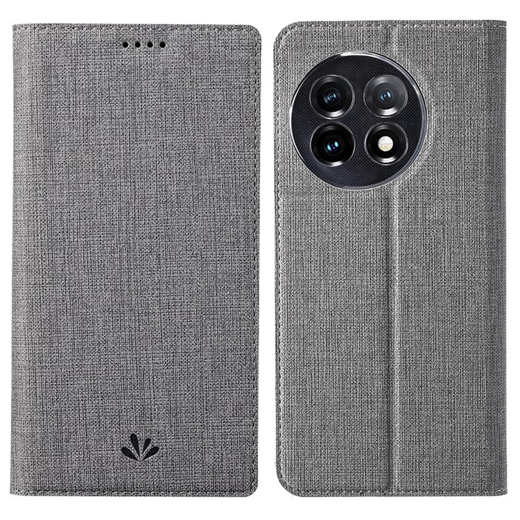 VILI DMX Series for OnePlus 11 5G PU Leather Phone Case Card Slots Mobile Phone Stand Cover - Grey