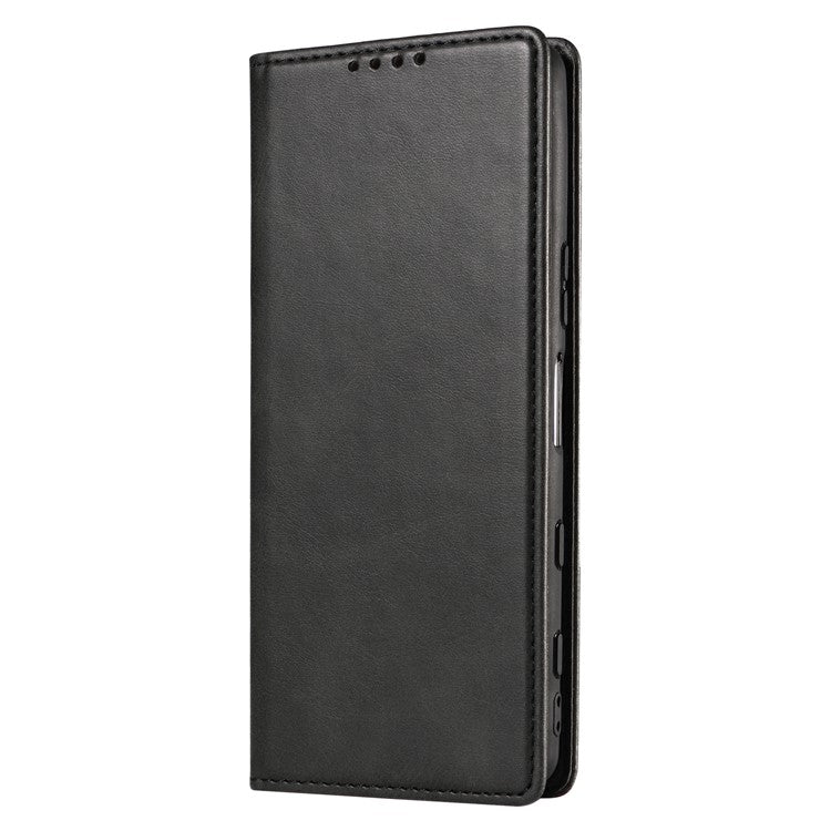 PU Leather Phone Case For Sony Xperia 5 II , Business Style Flip Wallet Stand Shockproof Mobile Phone Cover - Black