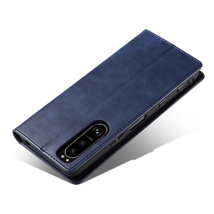 PU Leather Phone Case For Sony Xperia 5 II , Business Style Flip Wallet Stand Shockproof Mobile Phone Cover - Blue