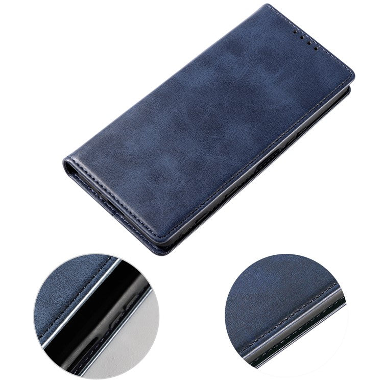 PU Leather Phone Case For Sony Xperia 5 II , Business Style Flip Wallet Stand Shockproof Mobile Phone Cover - Blue