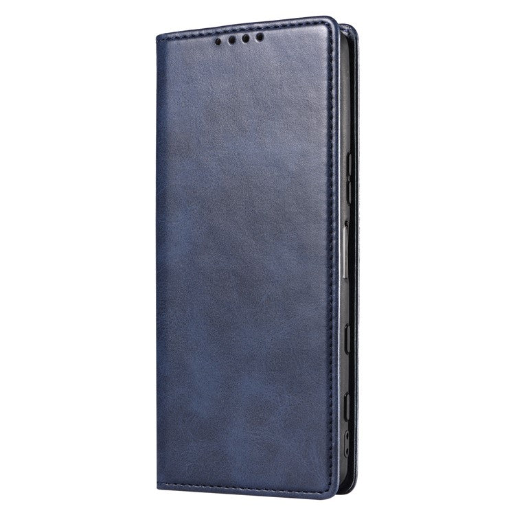 PU Leather Phone Case For Sony Xperia 5 II , Business Style Flip Wallet Stand Shockproof Mobile Phone Cover - Blue