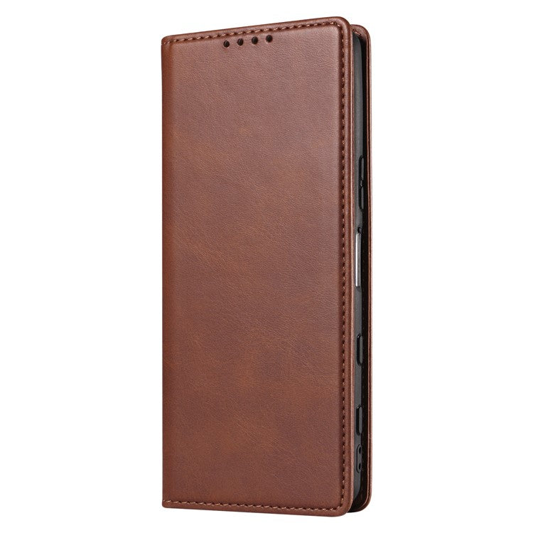 PU Leather Phone Case For Sony Xperia 5 II , Business Style Flip Wallet Stand Shockproof Mobile Phone Cover - Brown