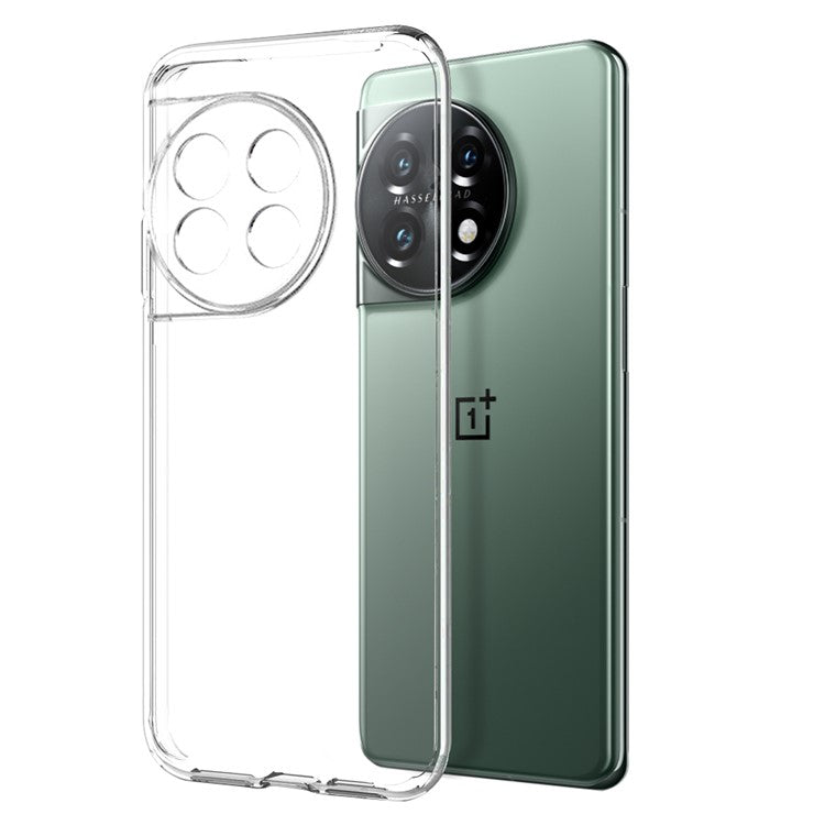 NORTHJO For OnePlus 11 5G Transparent Phone TPU Case + Anti-scratch Tempered Glass Screen Protector - Transparent