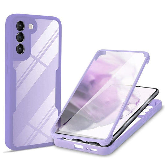 For Samsung Galaxy S23 Acrylic+TPU Clear Phone Case Camera Lens Protection Phone Cover with PET Screen Film - Purple