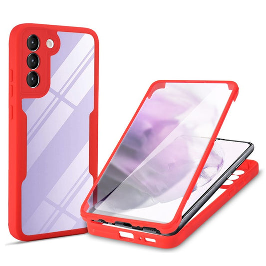 For Samsung Galaxy S23+ Phone Case Acrylic+TPU +PET Screen Film Phone Cover Camera Lens Protection - Red