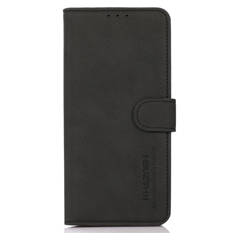 KHAZNEH For Honor X9a / X40 / Magic5 Lite 5G Textured Leather Wallet Cover Folding Stand Shockproof Mobile Case - Black