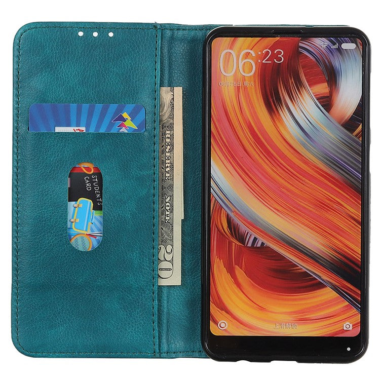 For Honor X9a / X40 / Magic5 Lite 5G Litchi Texture Split Leather Phone Case Shockproof Wallet Cover with Stand - Green