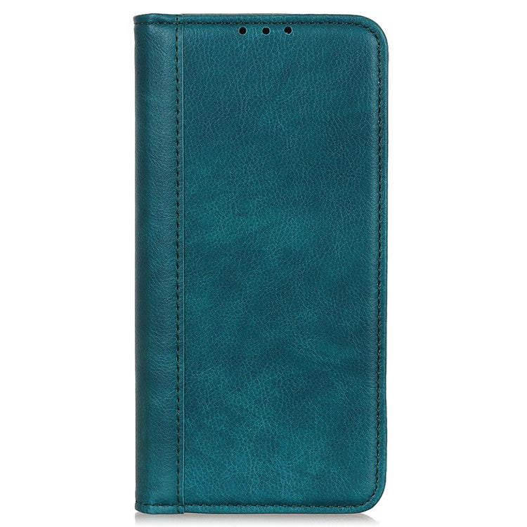 For Honor X9a / X40 / Magic5 Lite 5G Litchi Texture Split Leather Phone Case Shockproof Wallet Cover with Stand - Green
