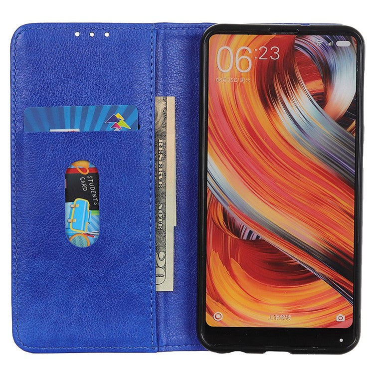 For Honor X9a / X40 / Magic5 Lite 5G Litchi Texture Split Leather Phone Case Shockproof Wallet Cover with Stand - Blue