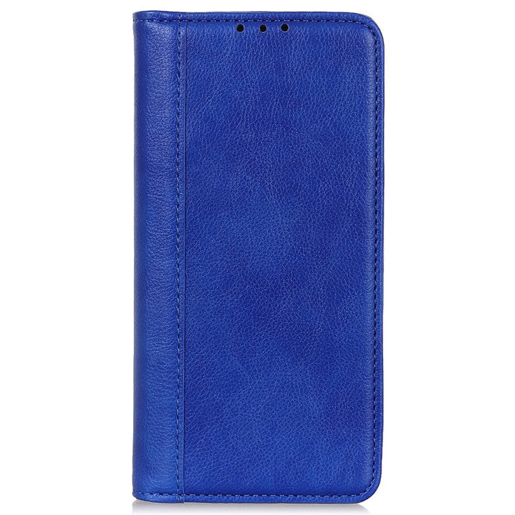 For Honor X9a / X40 / Magic5 Lite 5G Litchi Texture Split Leather Phone Case Shockproof Wallet Cover with Stand - Blue