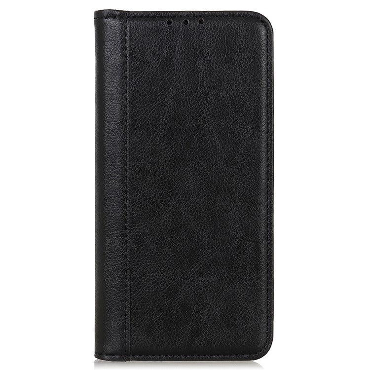 For Honor X9a / X40 / Magic5 Lite 5G Litchi Texture Split Leather Phone Case Shockproof Wallet Cover with Stand - Black