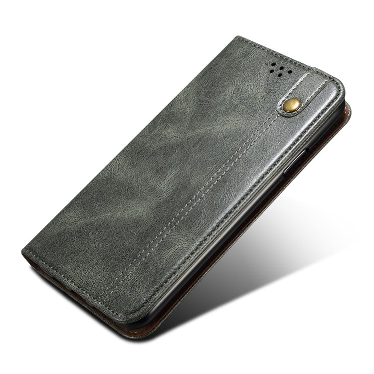 Stand Phone Case for Oppo A1 Pro 5G / Reno8 T 5G Waxy Crazy Horse Texture Leather Wallet Phone Cover - Green