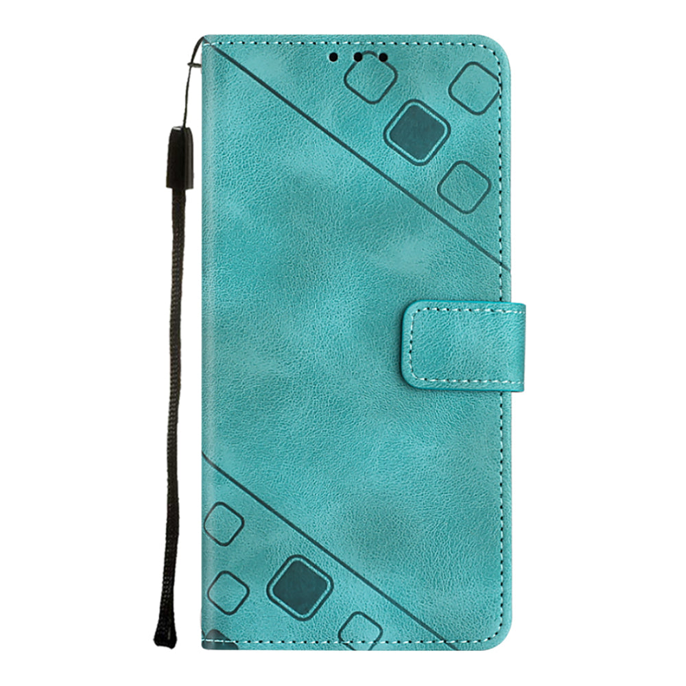 PT005 YB Imprinting Series-6 For Samsung Galaxy S20 FE 5G / S20 FE / S20 FE 2022 / S20 Lite Skin Touch Foldable Stand Phone Case PU Leather Wallet Cover - Green