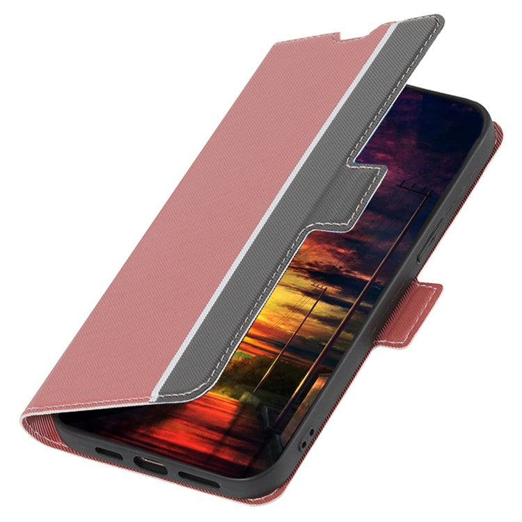 For Honor X40 5G / X9a 5G / Magic5 Lite 5G Twill Texture Leather Stand Phone Case Card Holder Full Protection Shell - Pink