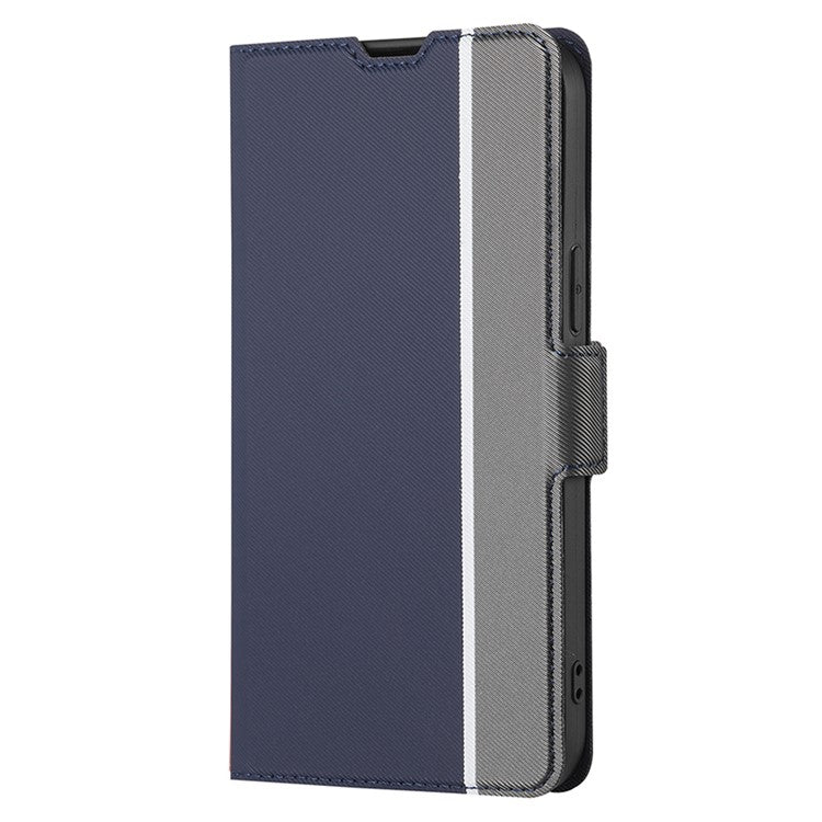 For Honor X40 5G / X9a 5G / Magic5 Lite 5G Twill Texture Leather Stand Phone Case Card Holder Full Protection Shell - Blue