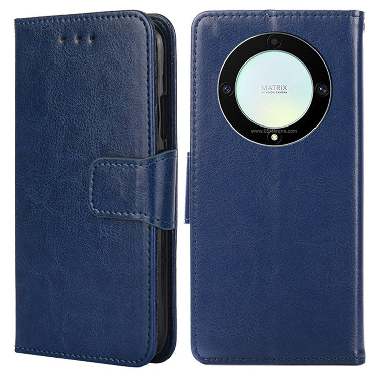 For Honor X9a 5G / X40 5G /  Magic5 Lite 5G Cell Phone Cover PU Leather Stand Wallet Protective Phone Case - Sapphire