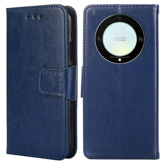 For Honor X9a 5G / X40 5G /  Magic5 Lite 5G Cell Phone Cover PU Leather Stand Wallet Protective Phone Case - Sapphire