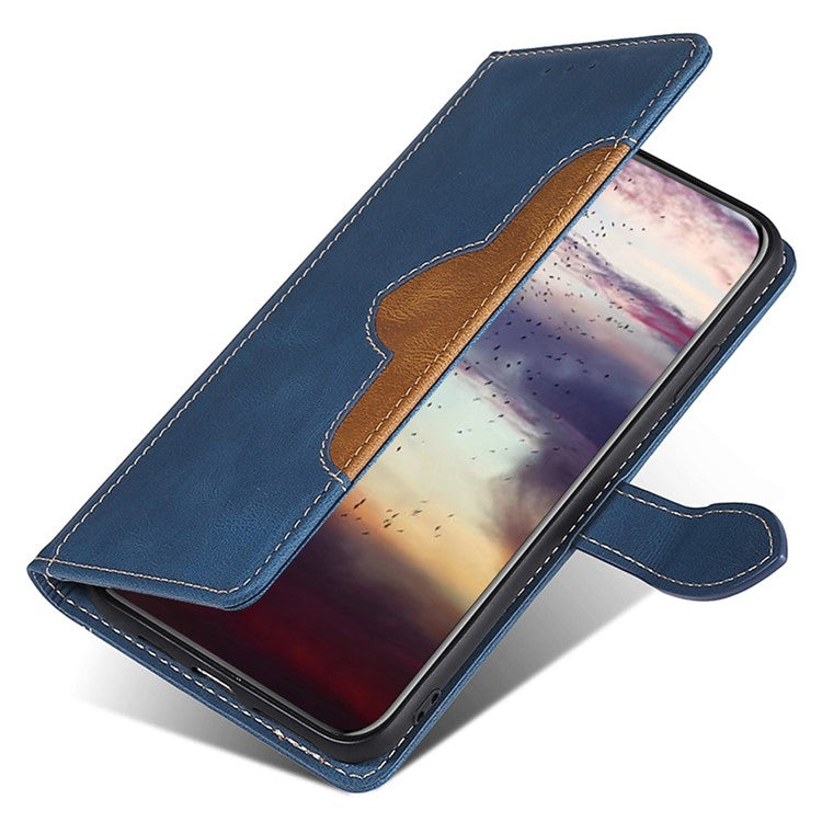 For Honor X40 5G Shockproof Phone Stand Cover Straw Hat Design PU Leather Wallet Case - Blue